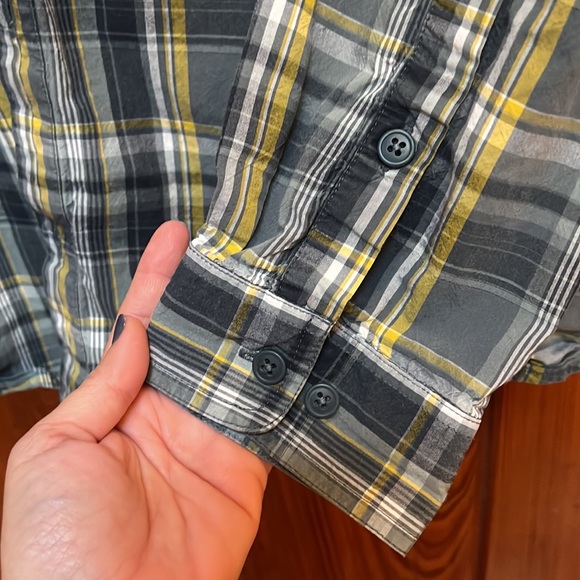 Columbia men’s plaid XL long sleeve. Green yellow - Picture 3 of 6